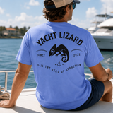 Yacht Lizard Garment-Dyed Logo T-Shirt - Flo Blue (2XL-4XL)