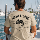 Yacht Lizard Garment-Dyed Logo T-Shirt - Khaki (2XL-4XL)